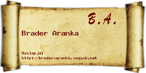 Brader Aranka névjegykártya